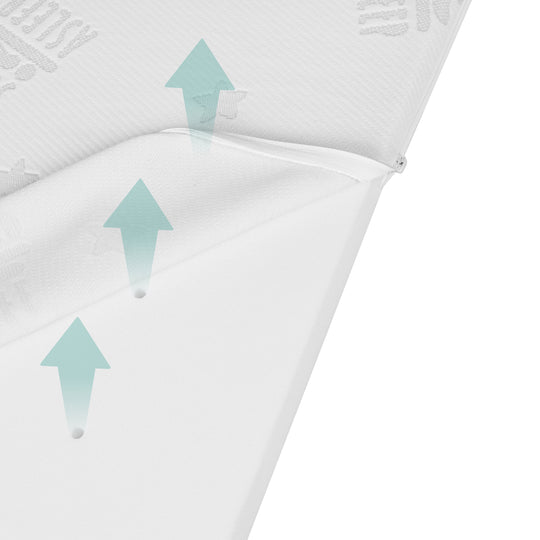 Materasso per neonati e lettino COMFORT AIR ROLL safe asleep® con rivestimento jacquard