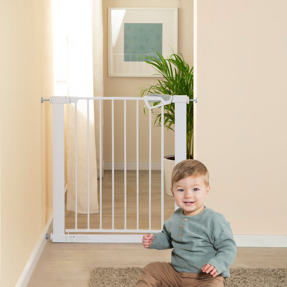 EasySafe+ Door & Stair Gate - Width 75-82 cm - Extendable up to 110 cm - White
