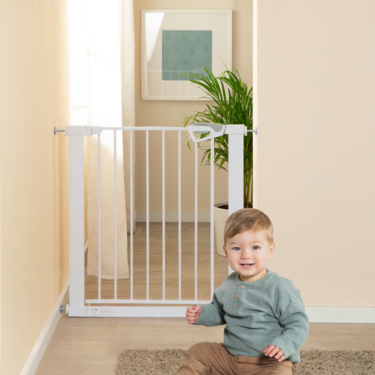 EasySafe+ Door & Stair Gate - Width 75-82 cm - Extendable up to 110 cm - White