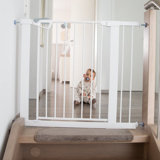 EasySafe+ Door & Stair Gate - Width 75-82 cm - Extendable up to 110 cm - White