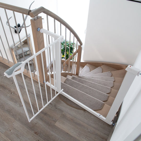 EasySafe+ Door & Stair Gate - Width 75-82 cm - Extendable up to 110 cm - White
