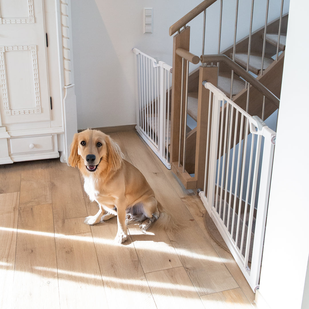 EasySafe+ Door & Stair Gate - Width 75-82 cm - Extendable up to 110 cm - White