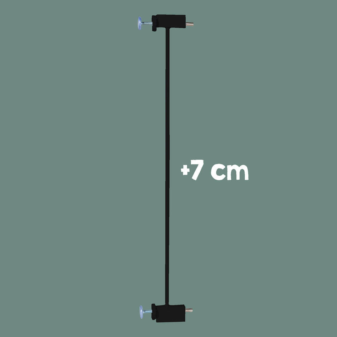 Rallonge 7 cm – Extension pour barrière de porte et d’escalier easySafe+ en métal – Noir