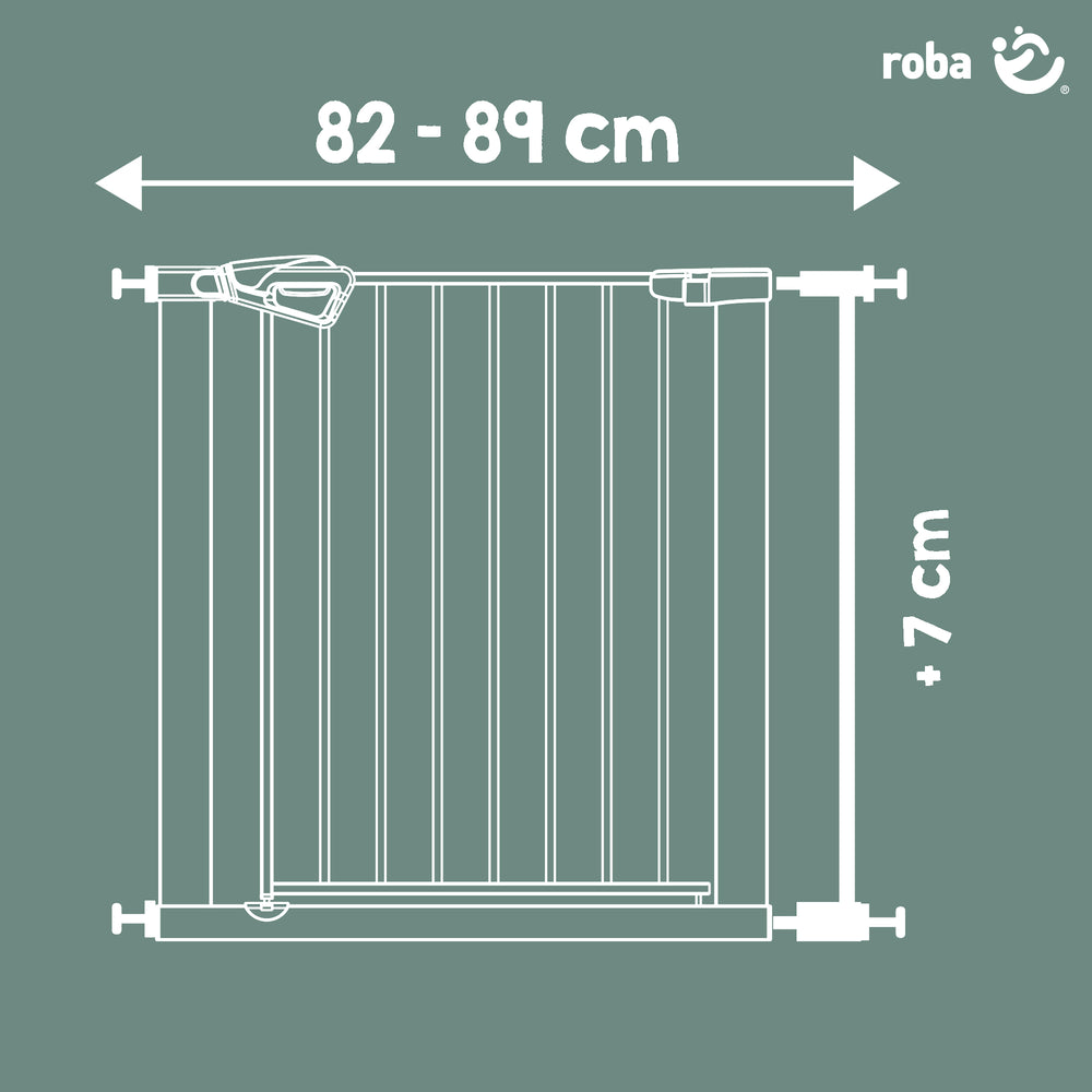 Rallonge 7 cm – Extension pour barrière de porte et d’escalier easySafe+ en métal – Noir