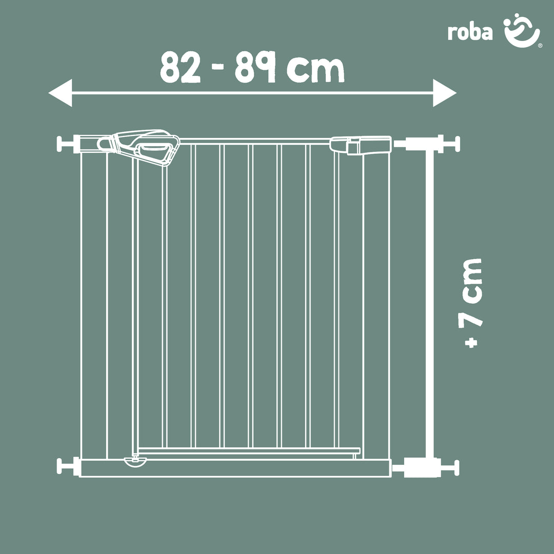 Rallonge 7 cm – Extension pour barrière de porte et d’escalier easySafe+ en métal – Noir
