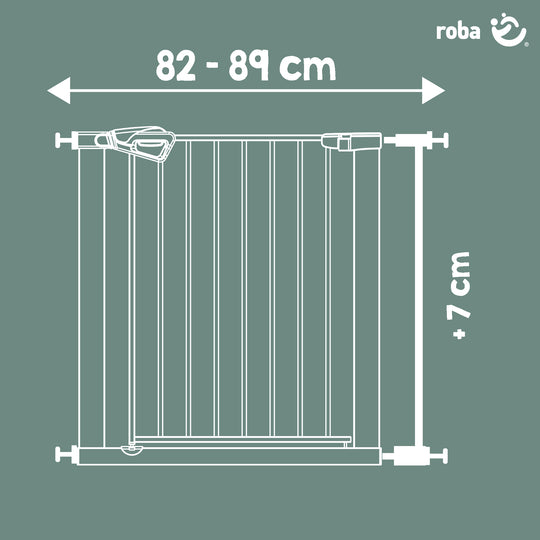 Rallonge 7 cm – Extension pour barrière de porte et d’escalier easySafe+ en métal – Noir