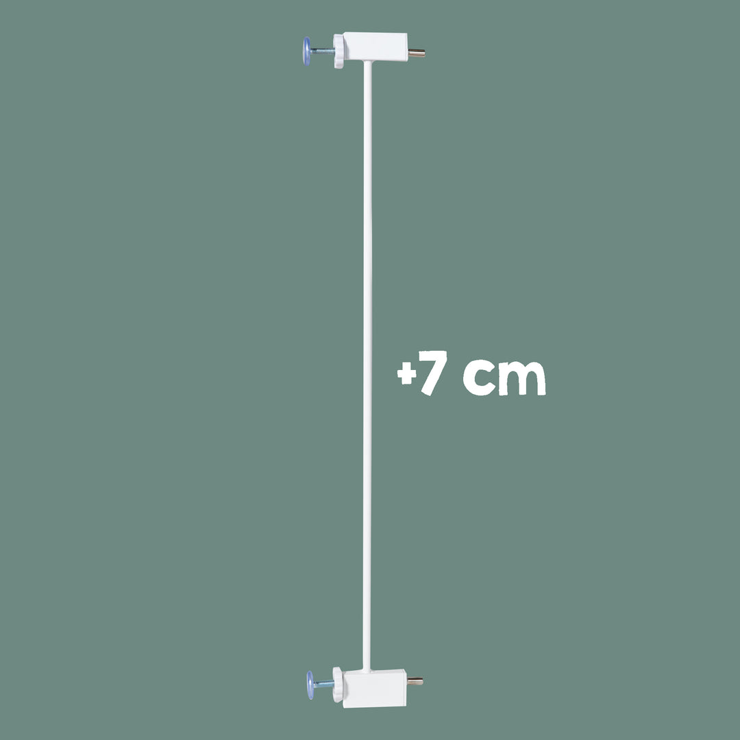 Rallonge 7 cm – Extension pour barrière de porte et d’escalier easySafe+ en métal – Blanc