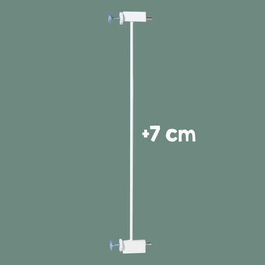 Rallonge 7 cm – Extension pour barrière de porte et d’escalier easySafe+ en métal – Blanc