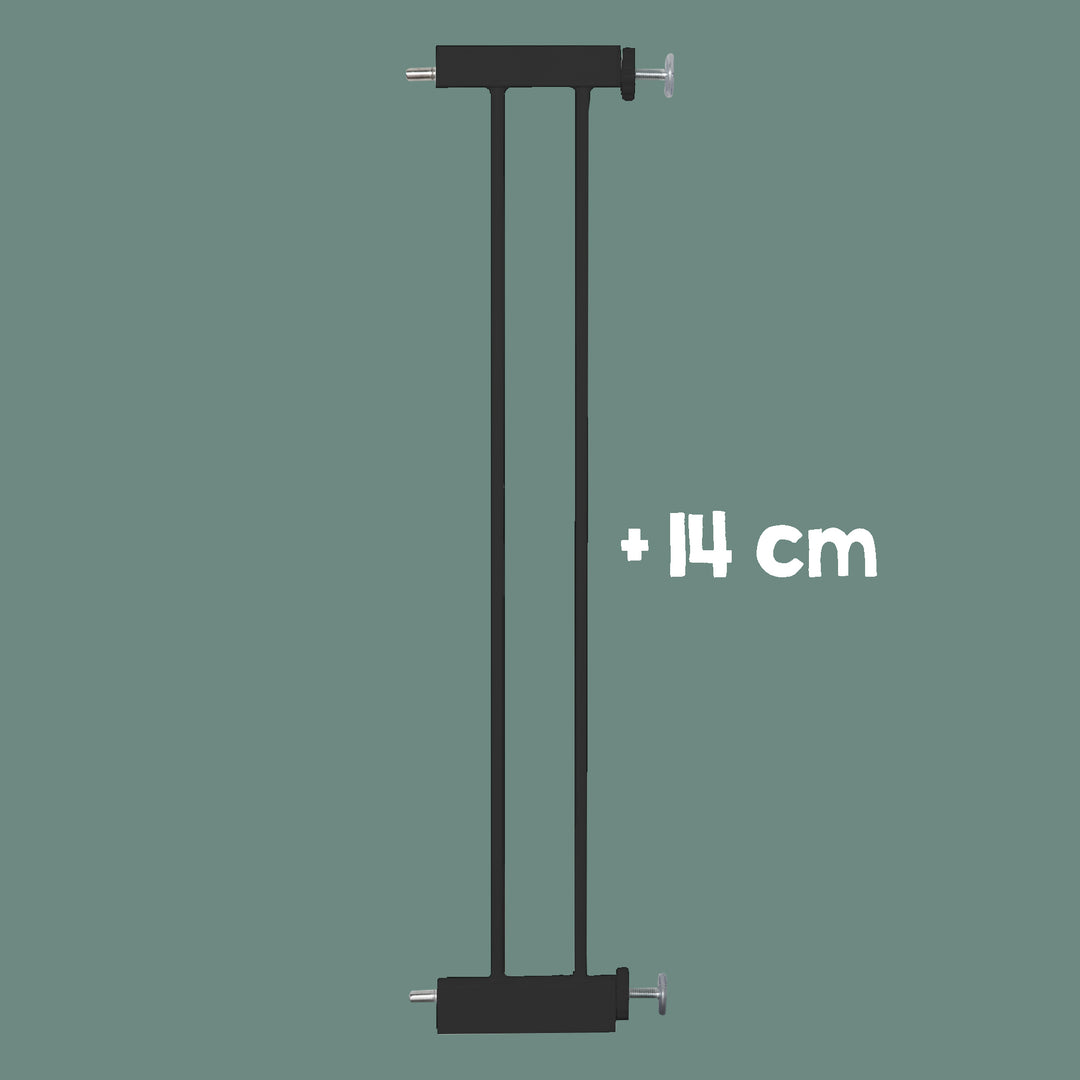Rallonge 14 cm – Extension pour barrière de porte et d’escalier easySafe+ en métal – Noir