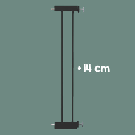 Rallonge 14 cm – Extension pour barrière de porte et d’escalier easySafe+ en métal – Noir
