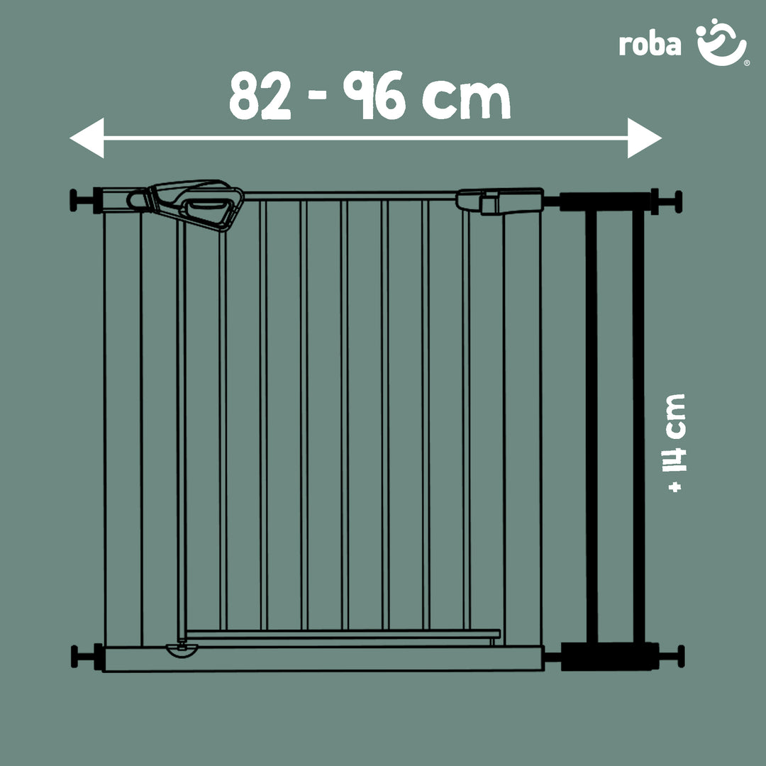 Rallonge 14 cm – Extension pour barrière de porte et d’escalier easySafe+ en métal – Noir