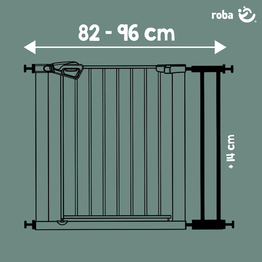 Rallonge 14 cm – Extension pour barrière de porte et d’escalier easySafe+ en métal – Noir