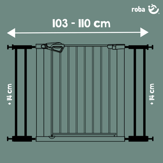 Rallonge 14 cm – Extension pour barrière de porte et d’escalier easySafe+ en métal – Noir