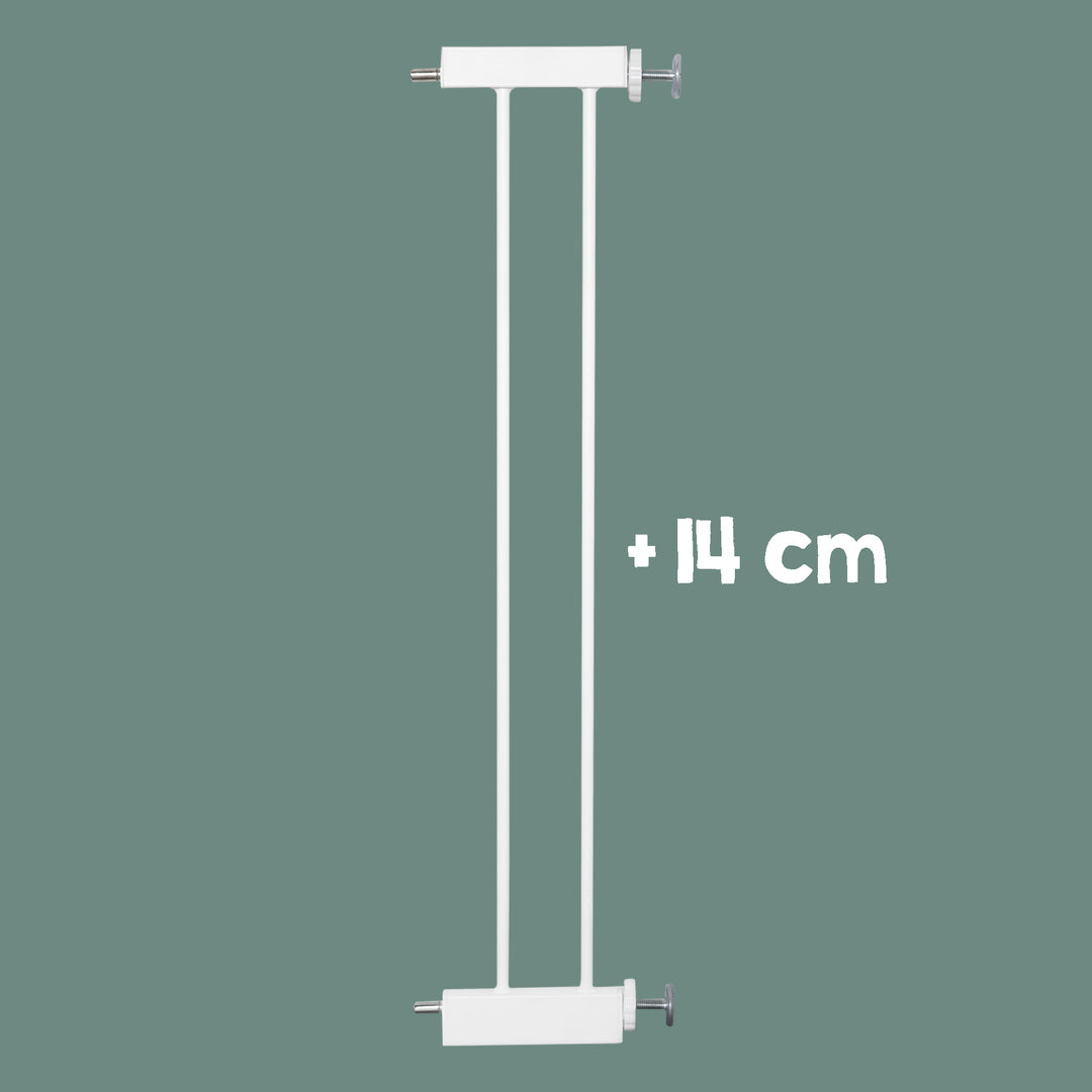 Rallonge 14 cm – Extension pour barrière de porte et d’escalier easySafe+ en métal – Blanc
