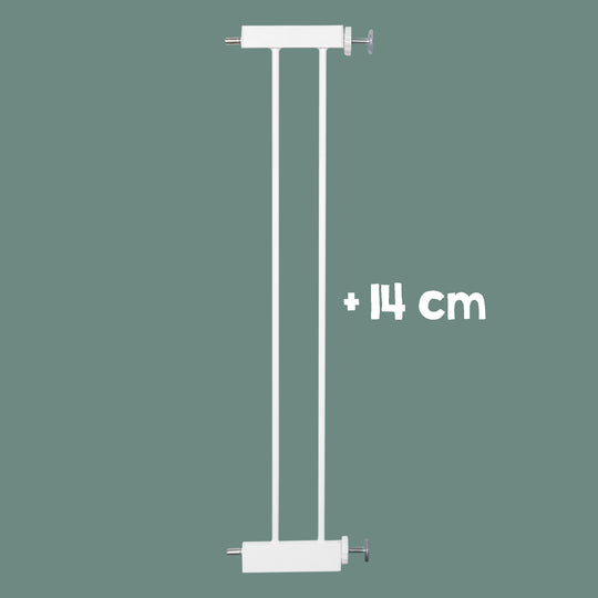 Rallonge 14 cm – Extension pour barrière de porte et d’escalier easySafe+ en métal – Blanc