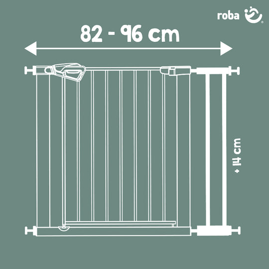Rallonge 14 cm – Extension pour barrière de porte et d’escalier easySafe+ en métal – Blanc
