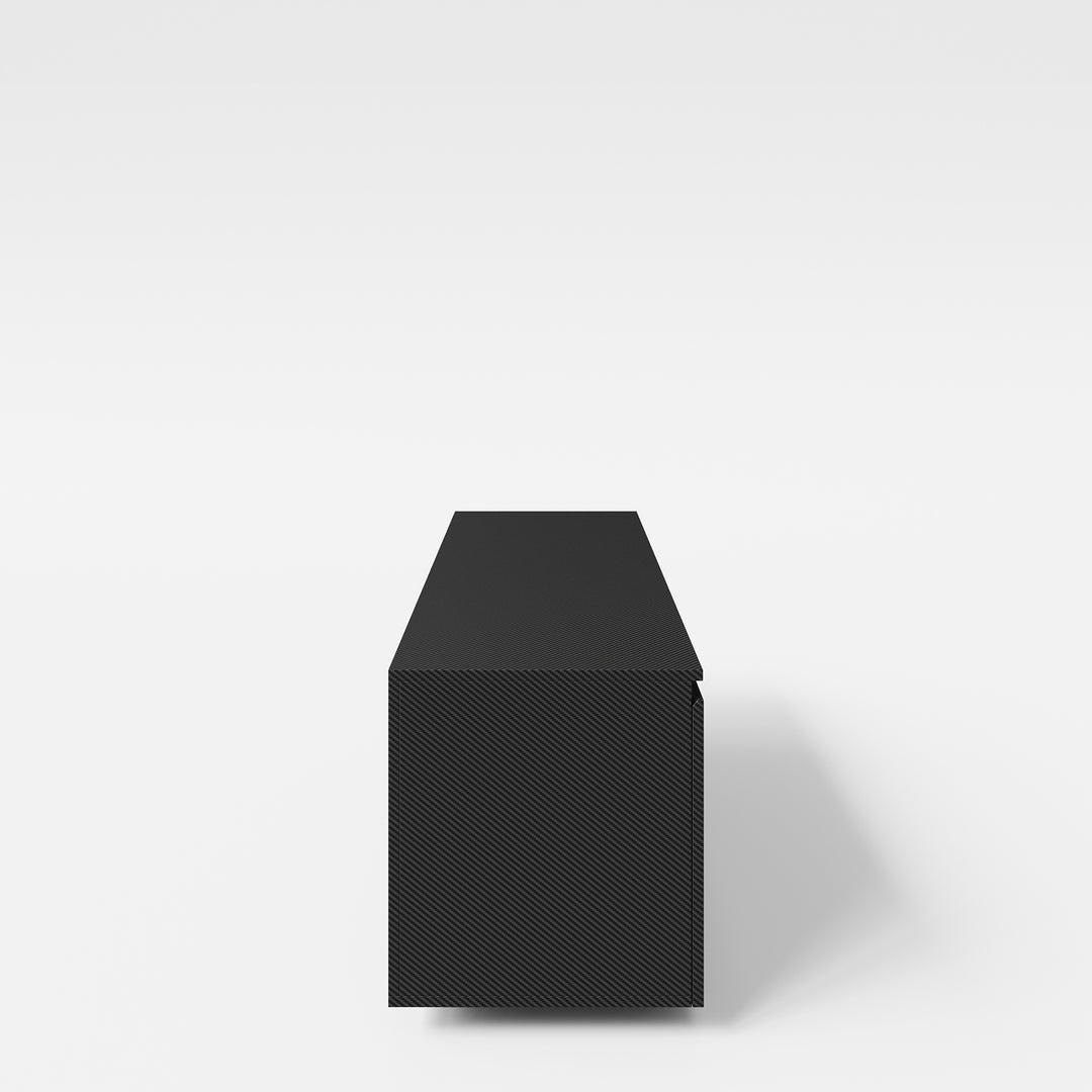 Meuble TV 'Minecraft' avec 2 portes, passage de câbles - étagère ouverte pour console - noir