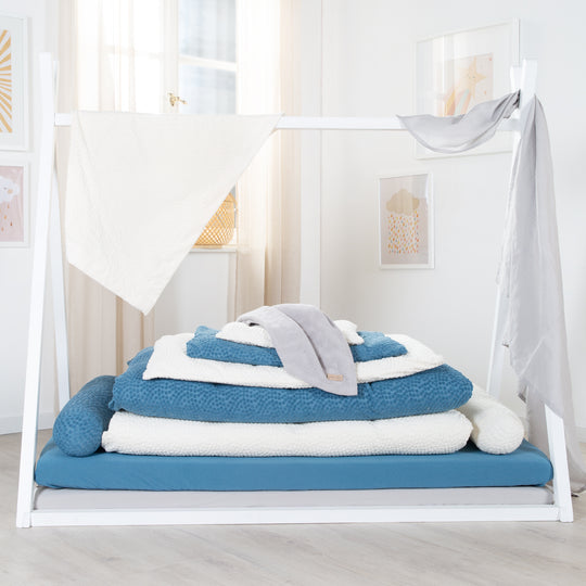 Letto serpente 'Seashells Oyster' 170 cm in cotone biologico certificato - Bianco