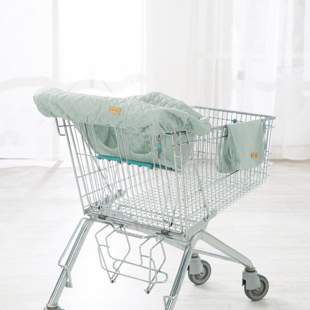 Protezione per carrello della spesa 'roba Style' per neonati + Zaino porta-bambini - Verde ghiaccio