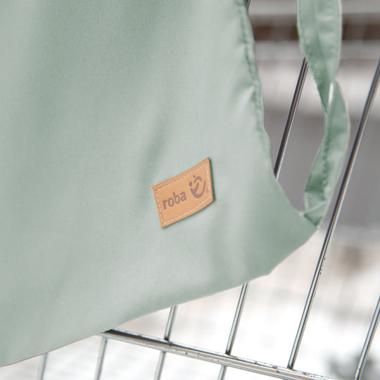 Protezione per carrello della spesa 'roba Style' per neonati + Zaino porta-bambini - Verde ghiaccio