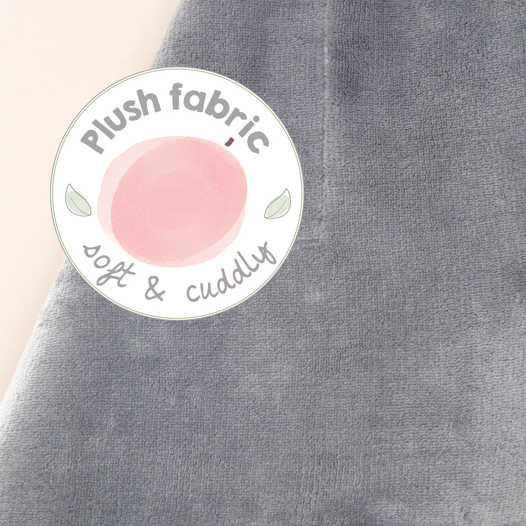 Coperta per neonati 'Woodland Buddies' 80 x 80 cm - coperta a due lati - verde pastello e grigio argento