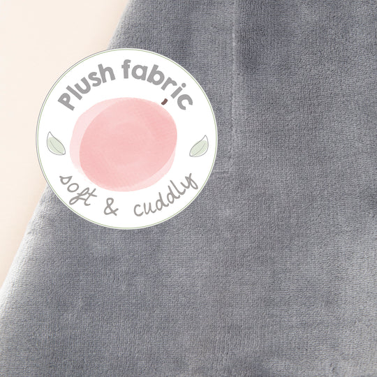 Coperta per neonati 'Woodland Buddies' 80 x 80 cm - coperta a due lati - verde pastello e grigio argento