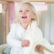 Baby Blanket 80 x 80 cm 'Seashells Oyster' - GOTS & Oeko-Tex Certified - White