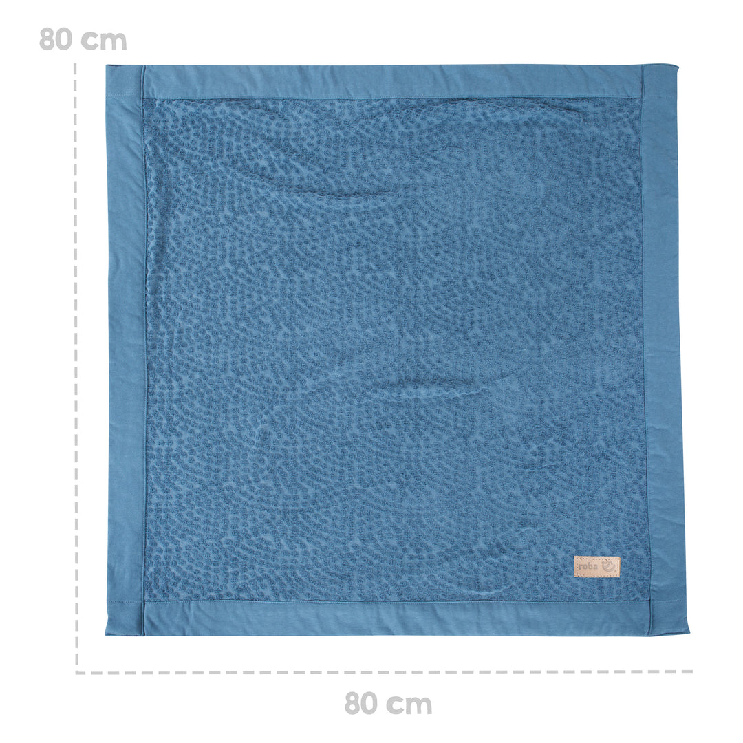 Baby Blanket 80 x 80 cm 'Seashells Indigo' - GOTS & Oeko Tex Certified - Blue
