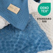 Couverture pour bébé 80 x 80 cm 'Seashells Indigo' - Certifiée GOTS & Oeko-Tex - Bleu