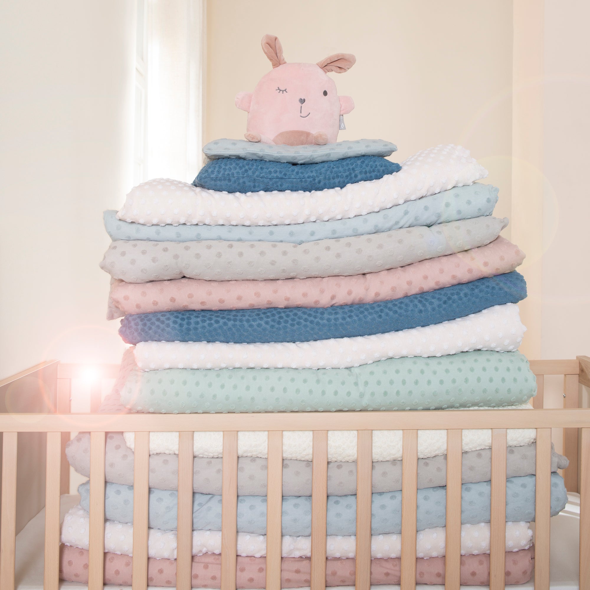 Bebe Au Lait Oh So Soft Kuscheldecke – Rosy & Tautropfen Design, 121,9 X 121,9 Cm, Aus Bambus-Viskose & Baumwolle