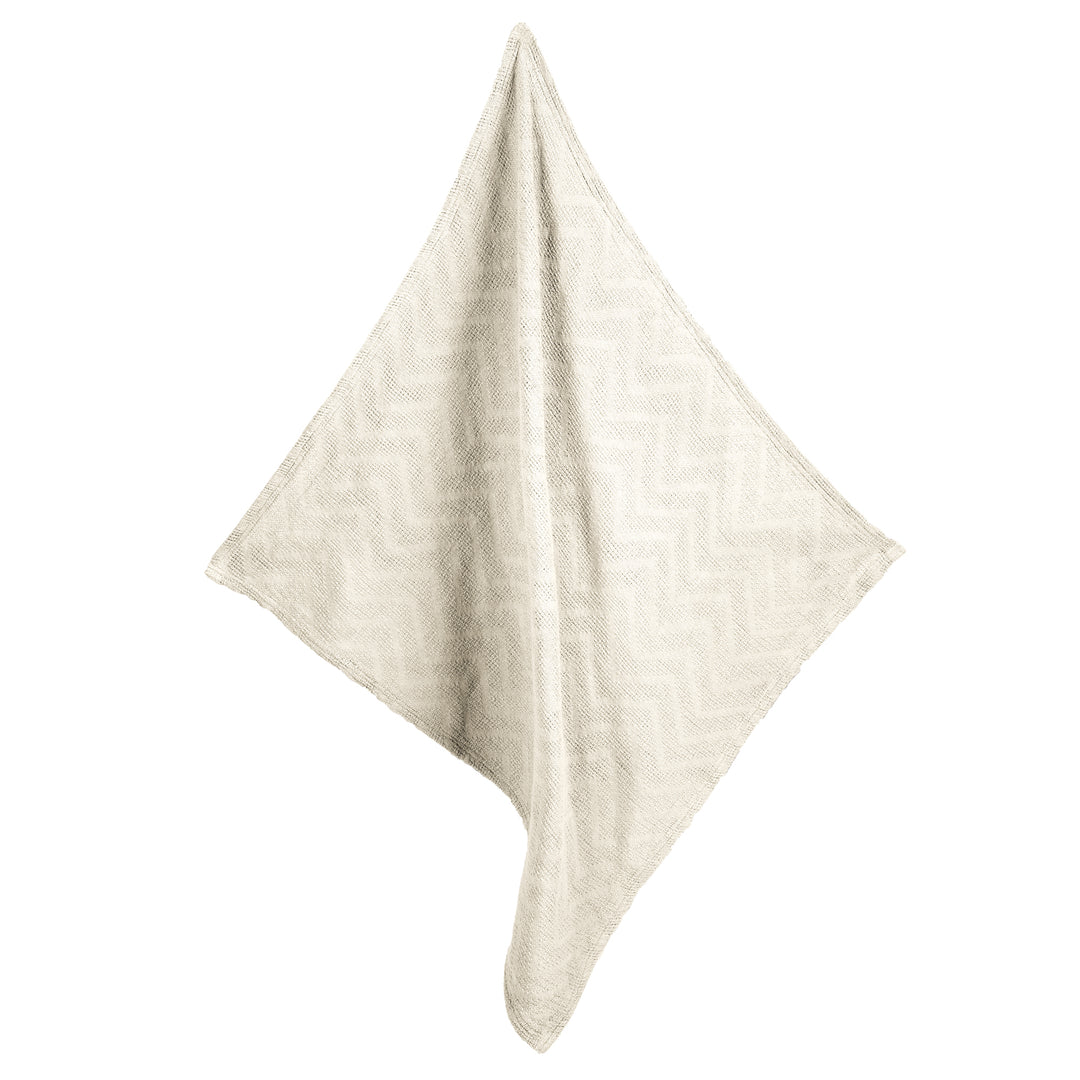 Coperta per neonati 'Seashells Oyster' 80 x 80 cm - certificata Oeko Tex e GOTS - bianca