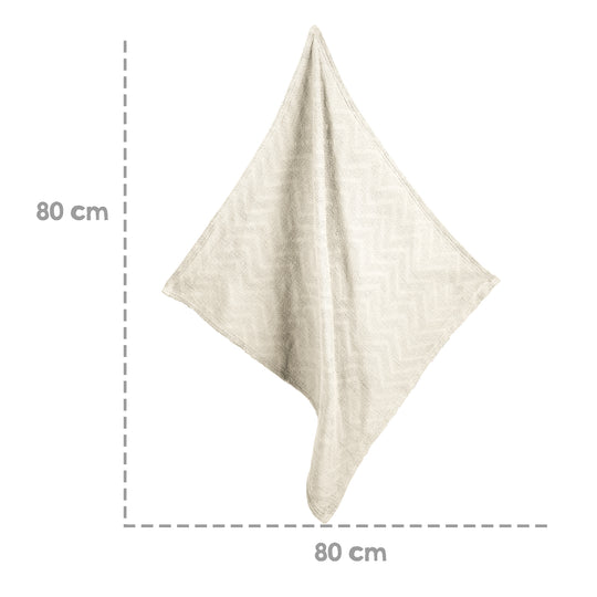 Coperta per neonati 'Seashells Oyster' 80 x 80 cm - certificata Oeko Tex e GOTS - bianca