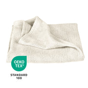 Couverture bébé à l'aspect tricoté 'Seashells Oysters' 80 x 80 cm - Certifiée Oeko Tex & GOTS