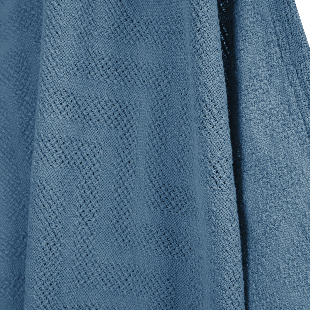 Coperta per neonati 'Seashells Indigo' 80 x 80 cm - Oeko Tex e certificato GOTS - Blu