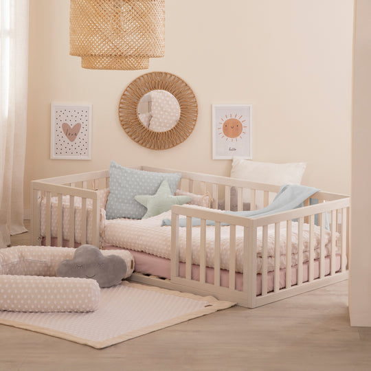 Couverture bébé 'Frosty Almond' 80 x 80 cm en maille - GOTS & Oeko Tex - Beige
