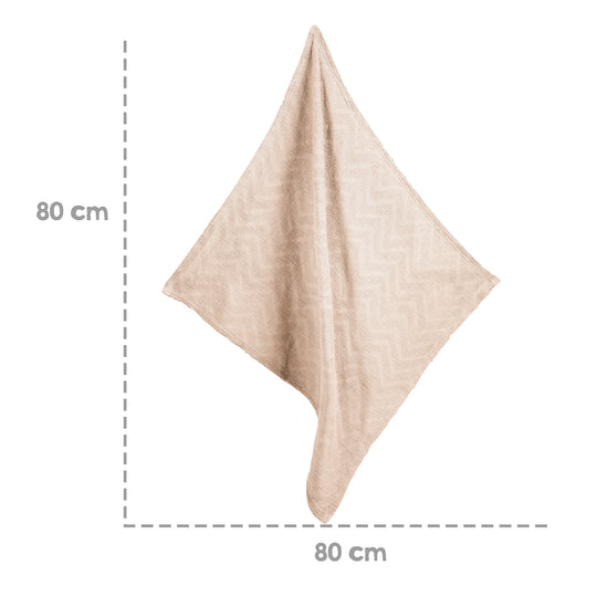 Couverture bébé 'Frosty Almond' 80 x 80 cm en maille - GOTS & Oeko Tex - Beige