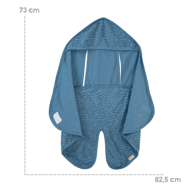 Couverture d'emmaillotage 80 x 80 cm 'Seashells Indigo' - Certifiée GOTS & Oeko Tex - Bleu