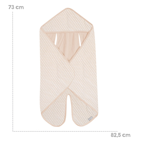 Couverture d'emmaillotage 80 x 80 cm 'Frosty Almond' - Certifiée GOTS & Oeko-Tex - Beige
