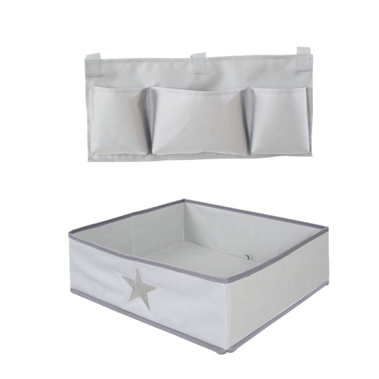 Organiser-Set mit Stern-Motiv - Passend für alle Born Up & Sit Up Hochstühle - Grau