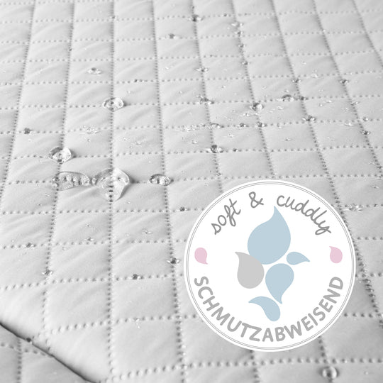 2in1 Krabbeldecke 'roba Style' mit Spielbogen + 5 Elementen - 85 x 75 cm - Silbergrau