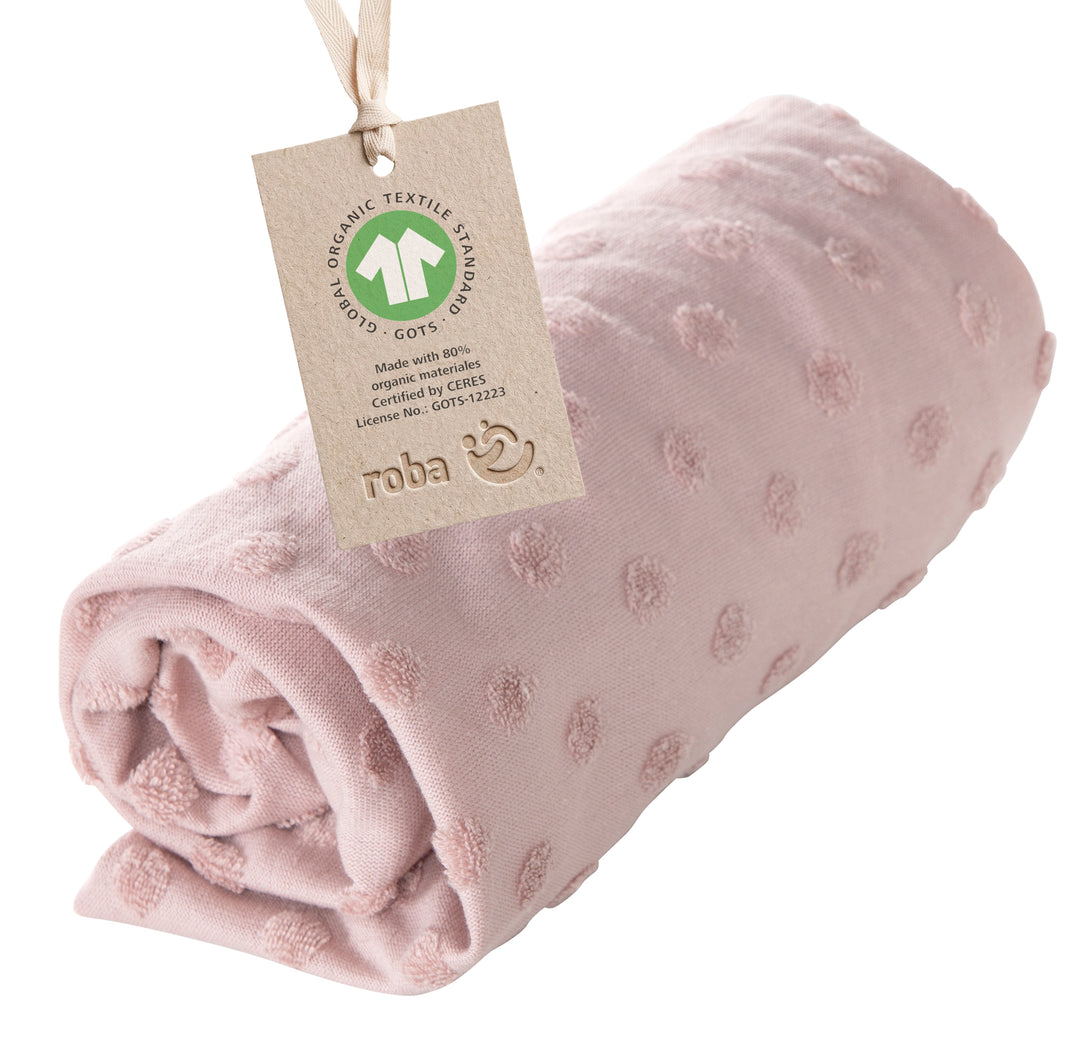 Organic Fitted Sheet for Changing Pads 'Lil Planet' Pink / Mauve, Organic Jersey, GOTS, 75 x 85 cm