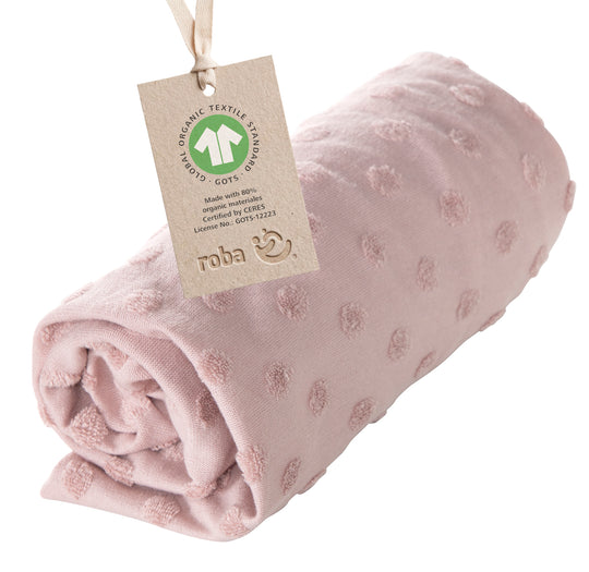 Organic Fitted Sheet for Changing Pads 'Lil Planet' Pink / Mauve, Organic Jersey, GOTS, 75 x 85 cm