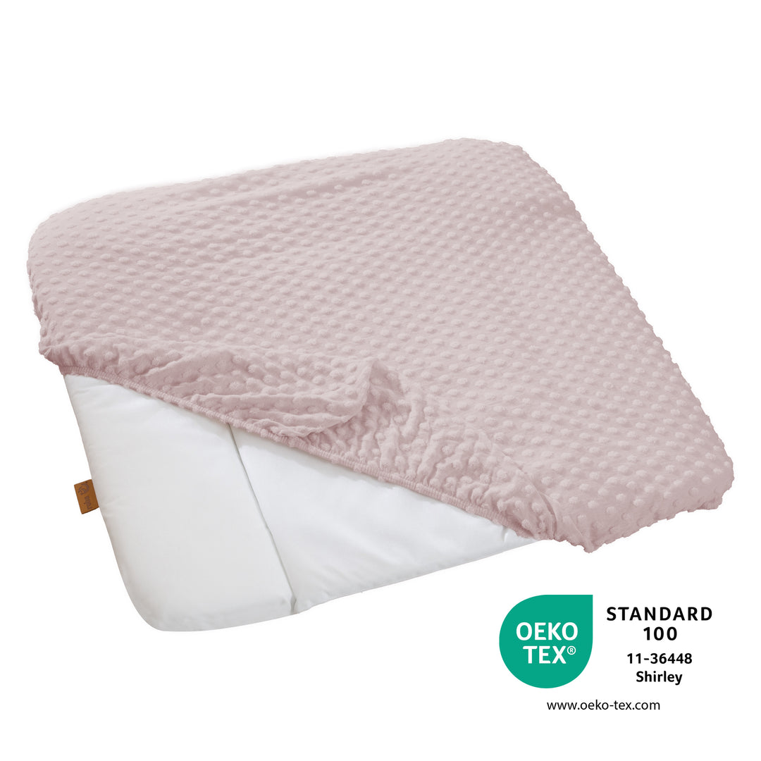 Organic Fitted Sheet for Changing Pads 'Lil Planet' Pink / Mauve, Organic Jersey, GOTS, 75 x 85 cm