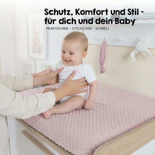 Organic Fitted Sheet for Changing Pads 'Lil Planet' Pink / Mauve, Organic Jersey, GOTS, 75 x 85 cm