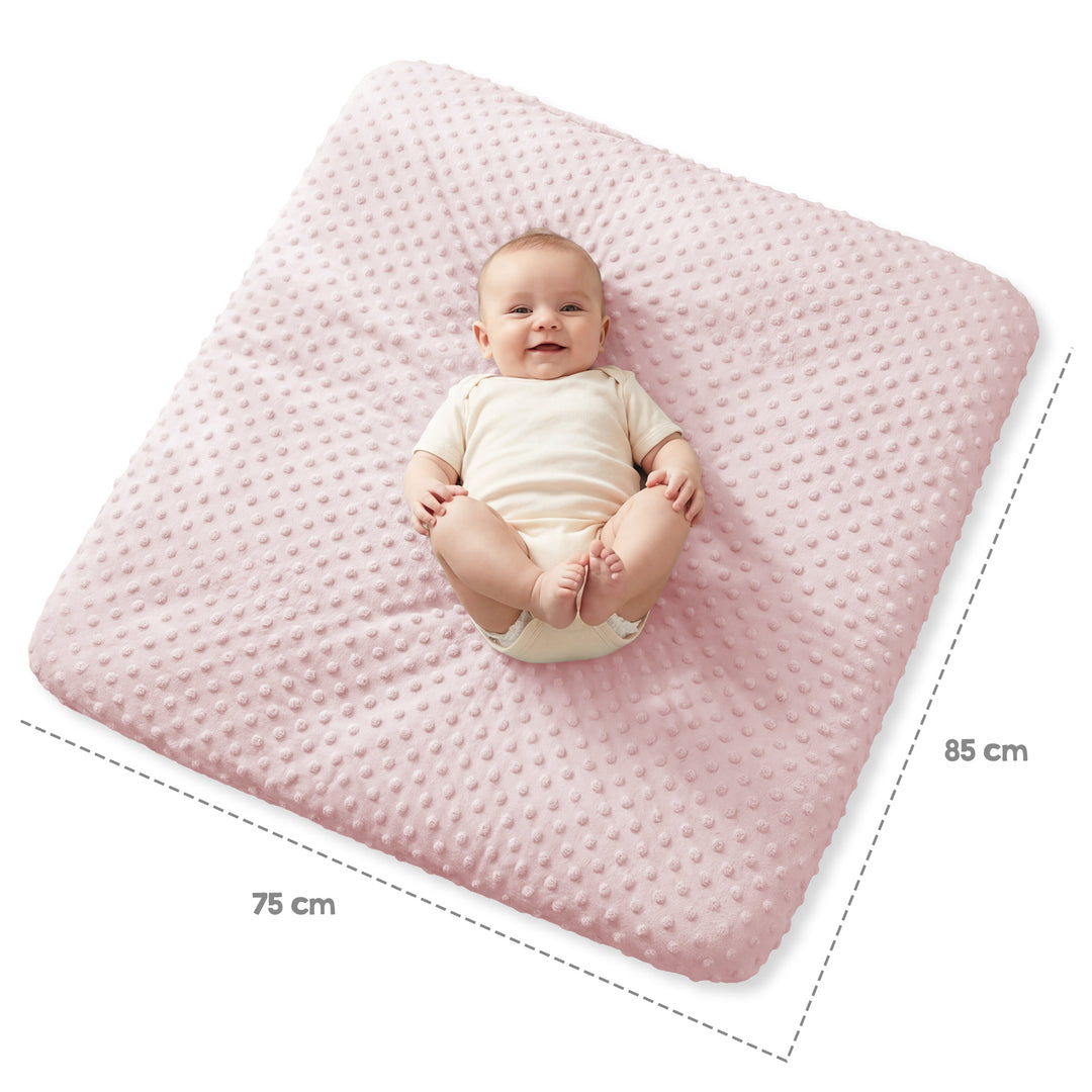 Organic Fitted Sheet for Changing Pads 'Lil Planet' Pink / Mauve, Organic Jersey, GOTS, 75 x 85 cm