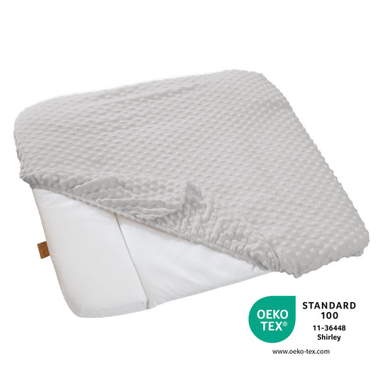 Housse extensible pour matelas à langer 'Lil Planet' - 85 x 75 cm - Jersey biologique GOTS - Gris argenté
