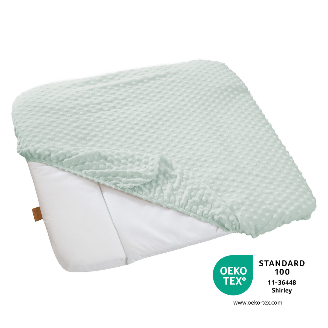 Organic Fitted Cover for Changing Mats 'Lil Planet' Frosty Green, Organic Jersey, GOTS, 75 x 85 cm
