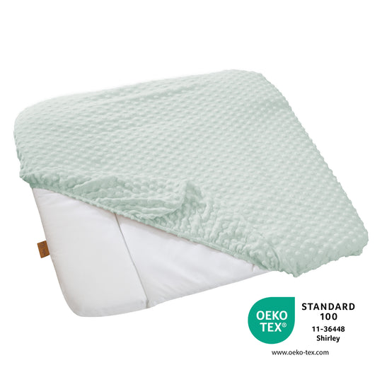Organic Fitted Cover for Changing Mats 'Lil Planet' Frosty Green, Organic Jersey, GOTS, 75 x 85 cm