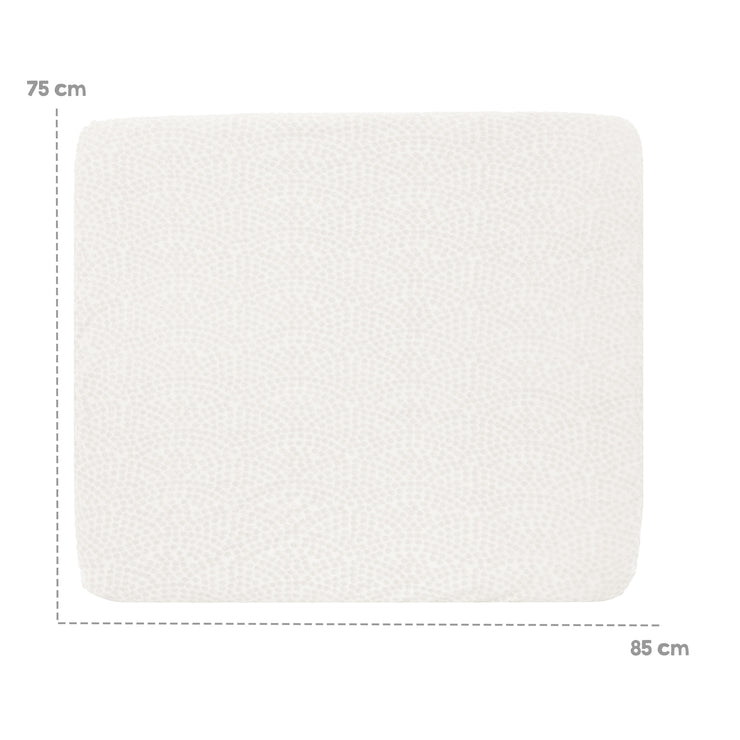Copertura organica elastica per materassini fasciatoio75x85 cm 'Seashells Oyster' - Bianco