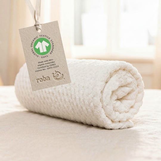 Organic Fitted Sheet for Changing Mats 75x85 cm 'Seashells Oyster' - White